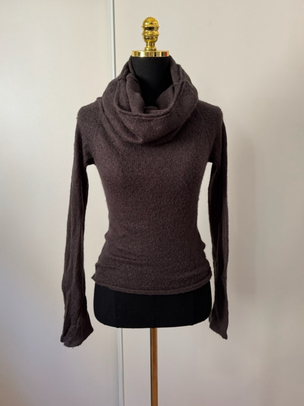 UNIF Cowl Neck Long Sleeve Sweater / Sweater Dress in Brown